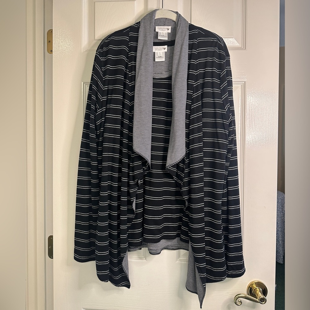 Carlisle Black and White Striped Top